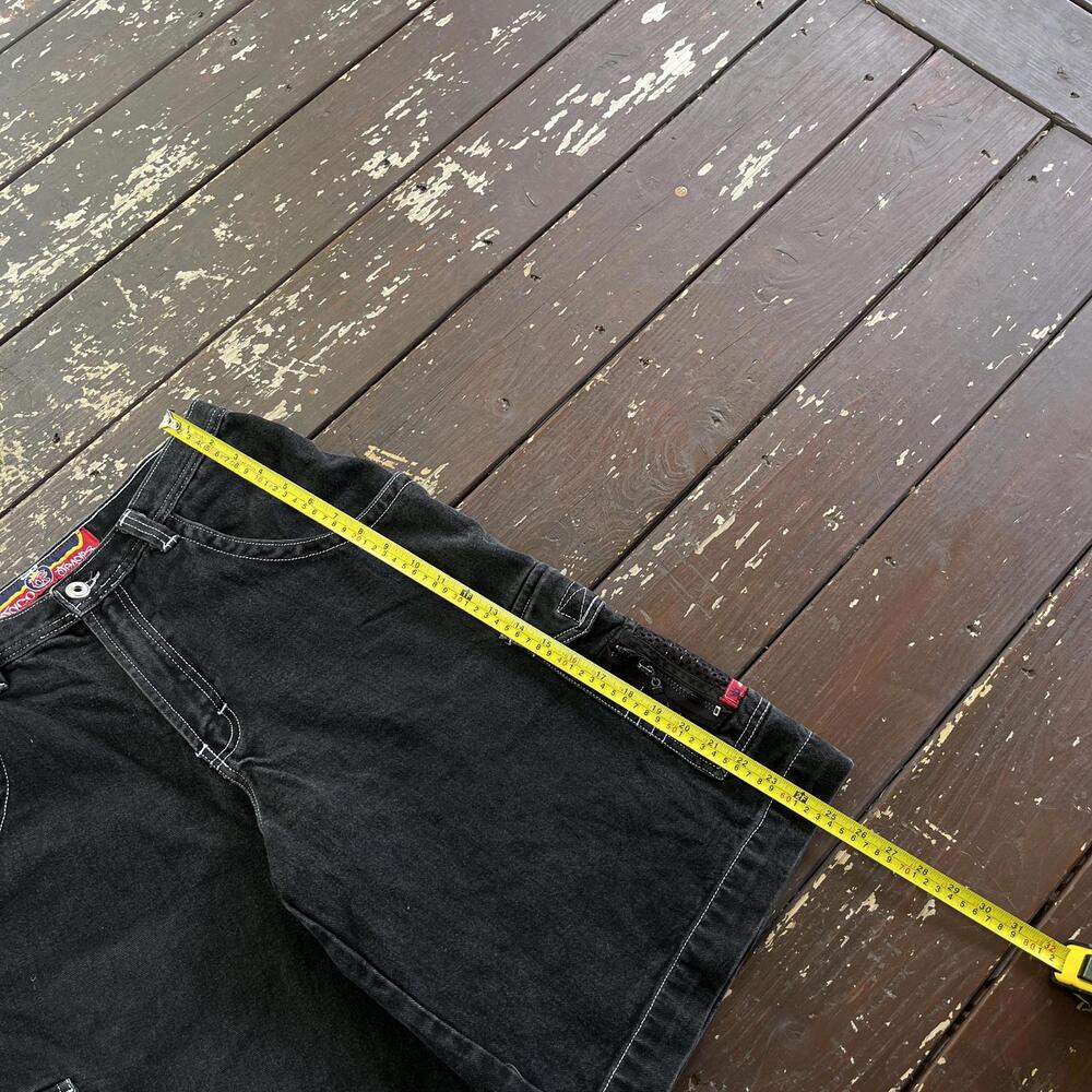 (32) Vintage 90s Y2K JNCO Jeans Jean Shorts Jorts Baggy Cargo Rave Skate 2000s - Picture 7 of 8